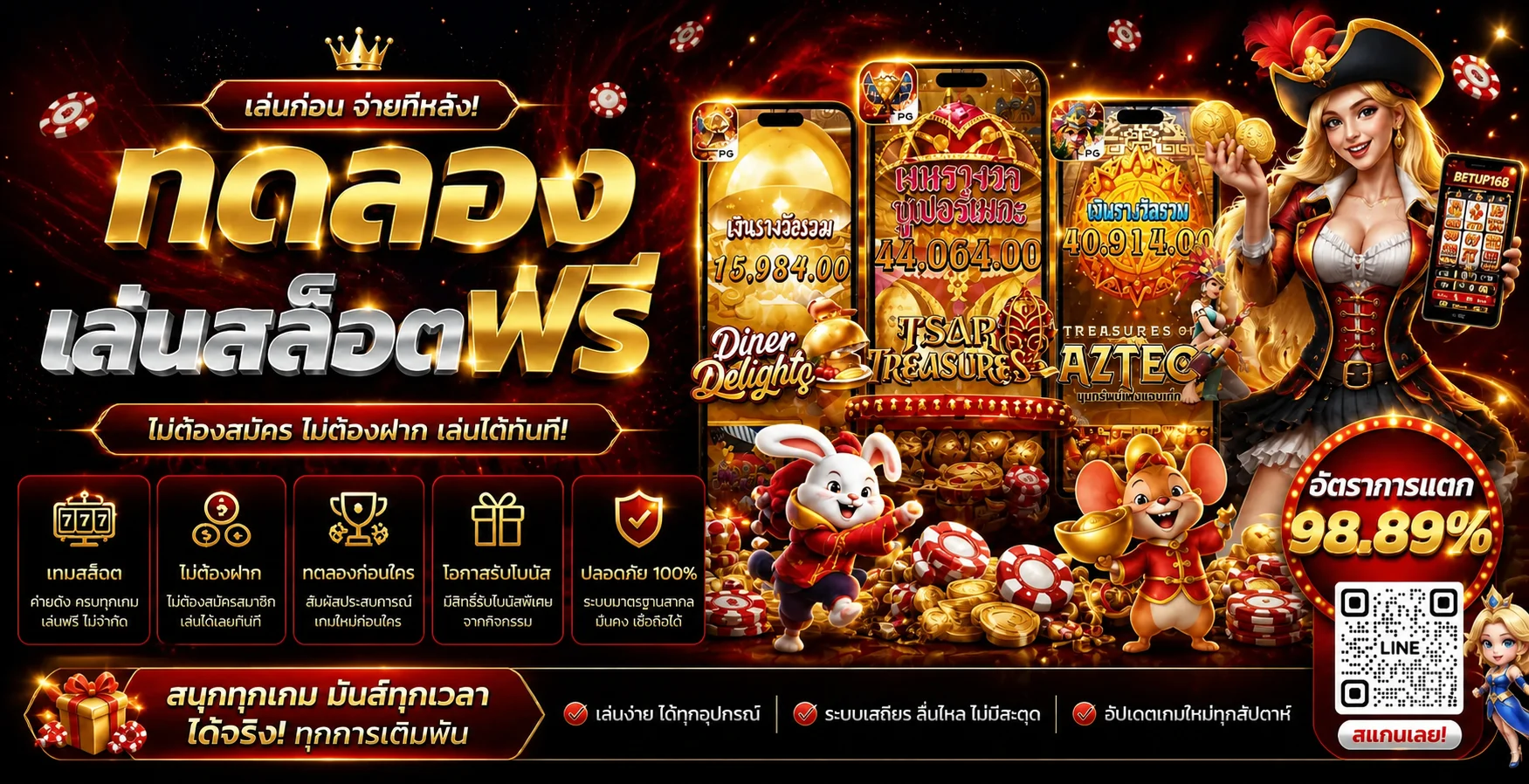 ทดลองเล่นสล็อต BETUP168 เกมยอดนิยม